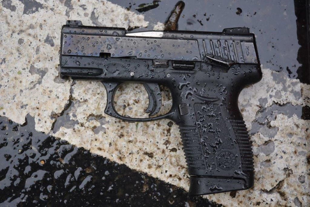Crime scene photo of stolen gun that was used in a fatal shootout between two Chesterfield teens in May 2016